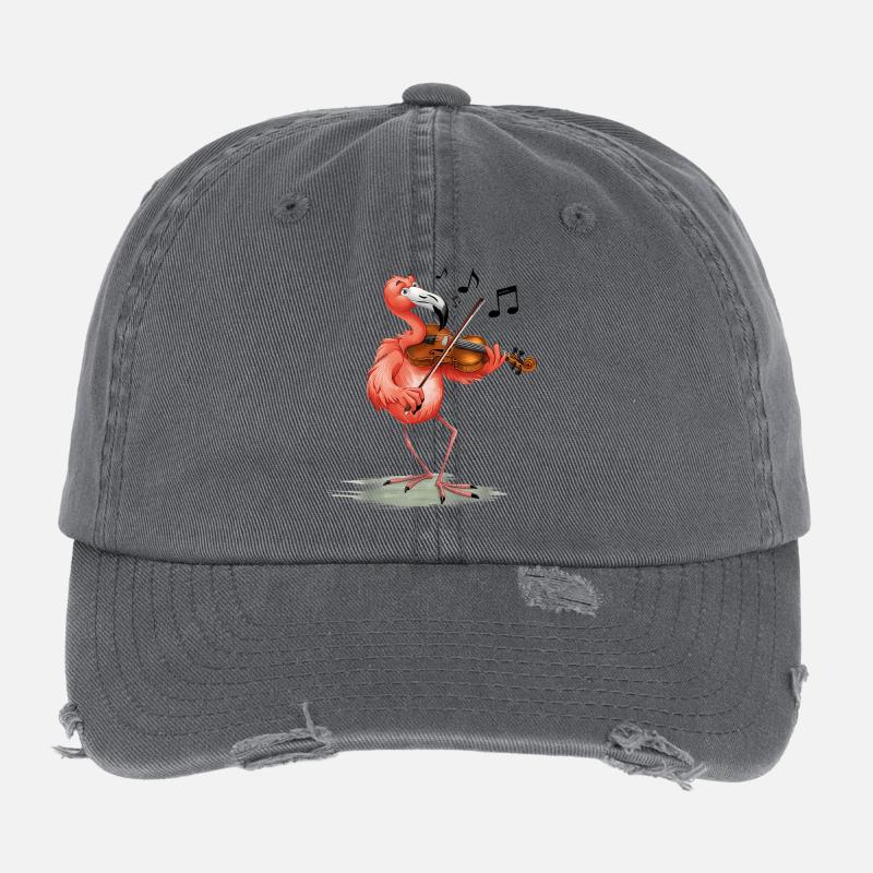 Flamingo Violinist Flexfit Vintage Destroyed Cap