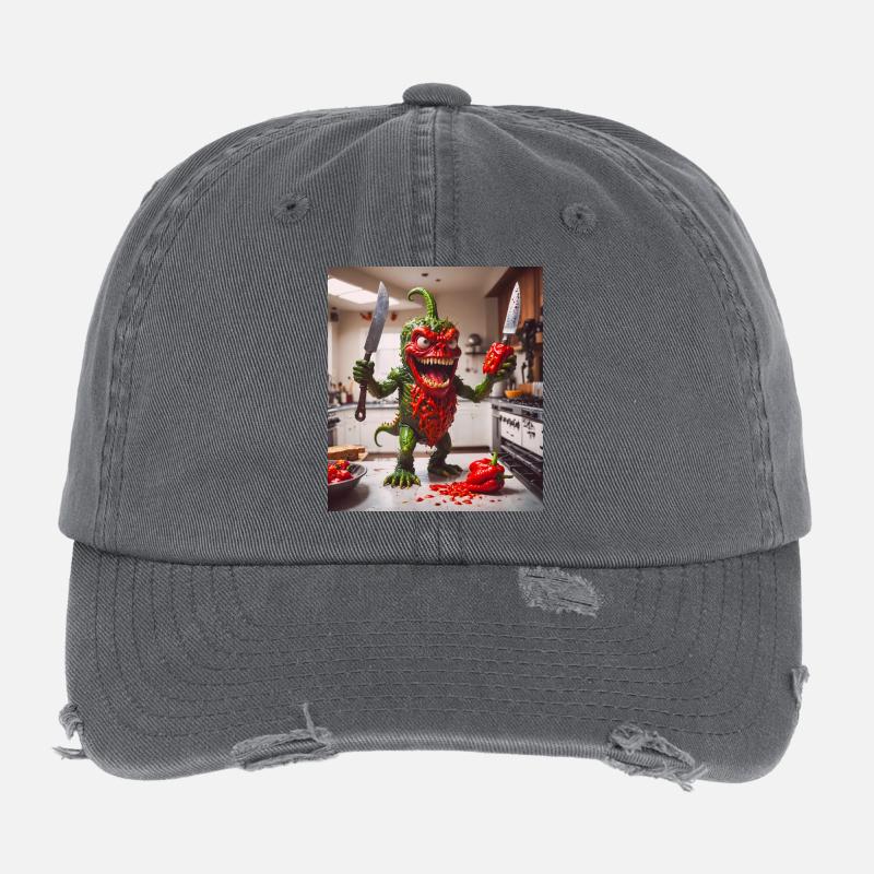 vegetables downfall Apocalypse Monster pepper Flexfit Vintage Destroyed Cap