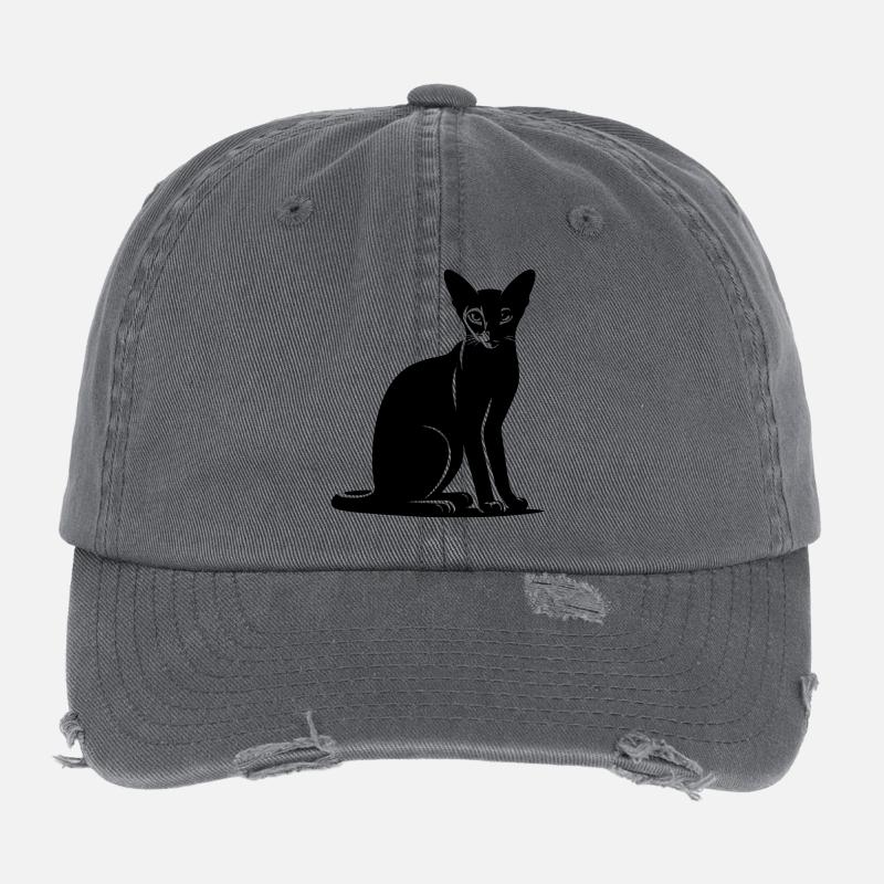 Chat abyssin Casquette vintage effet usé Flexfit
