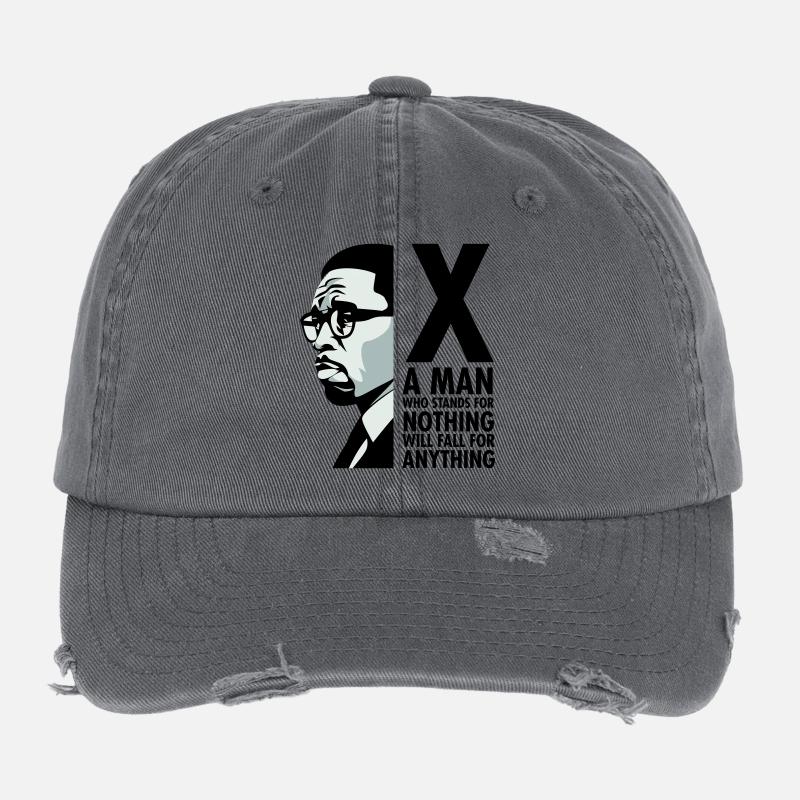 Malcolm X - Ein Mann, der für nichts steht, wird fallen Flexfit Vintage Destroyed Cap
