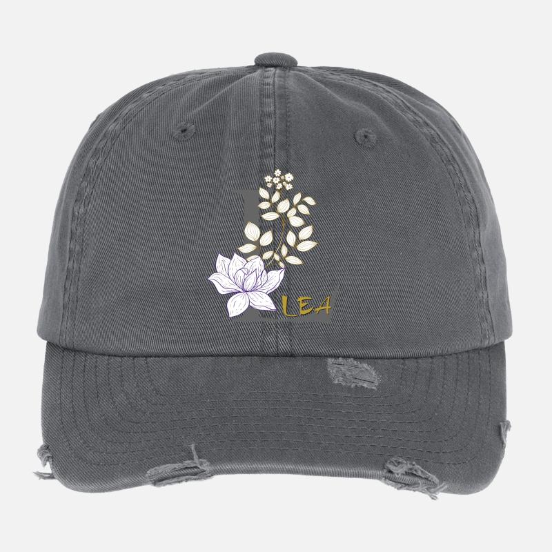 Lettre L Initiale Lea Casquette vintage effet usé Flexfit