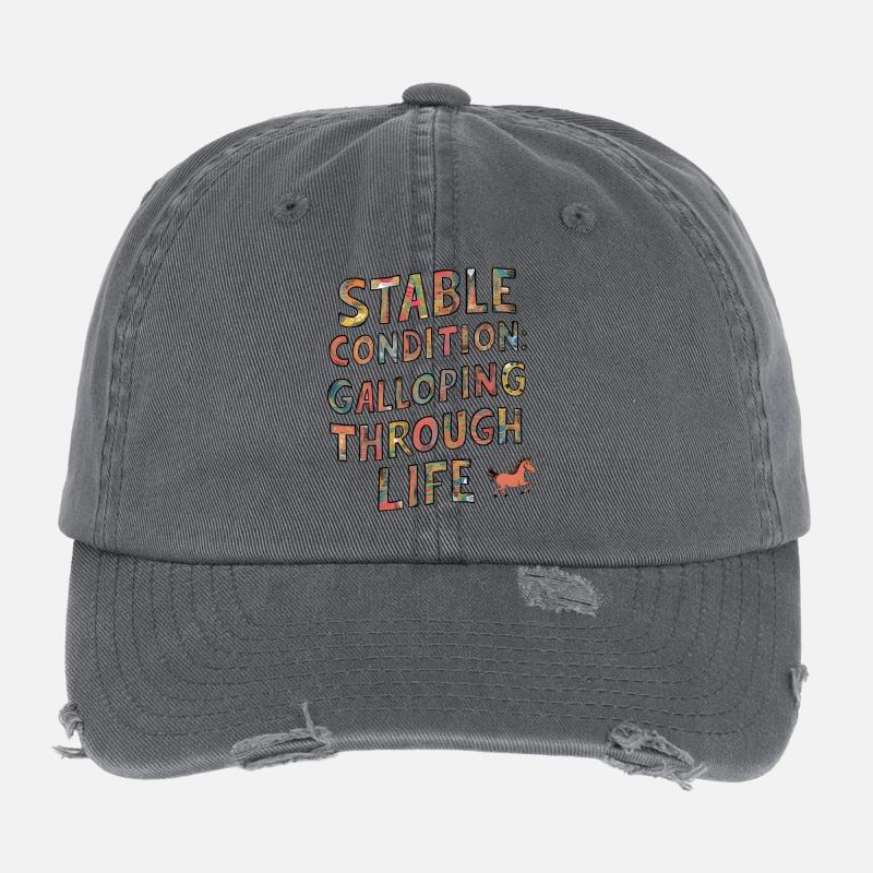 Stable condition: Galloping through life Flexfit Vintage Destroyed Cap