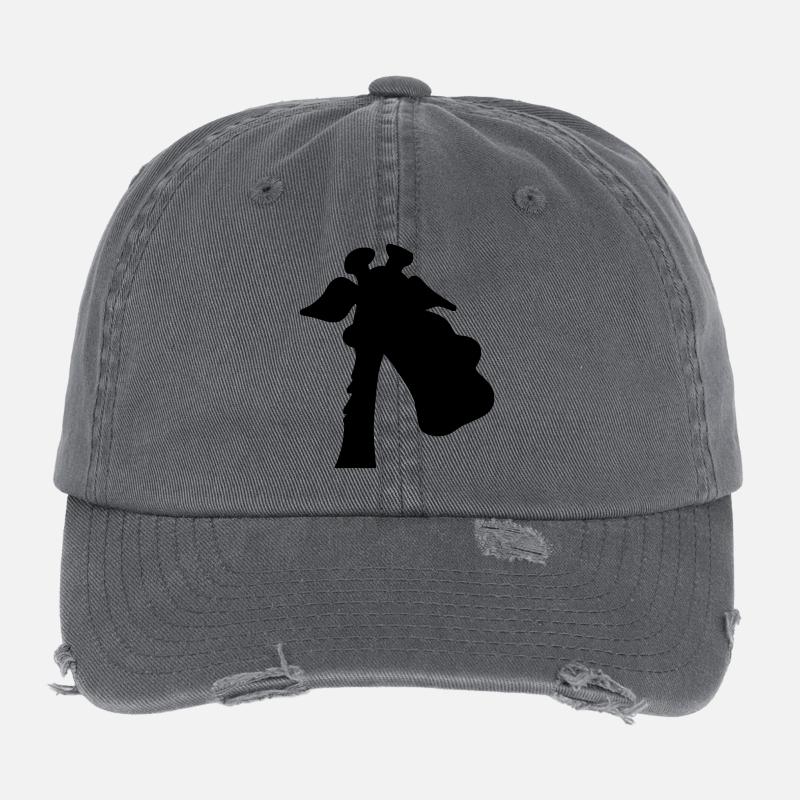 Giraffe Silhouette Flexfit Vintage Destroyed Cap