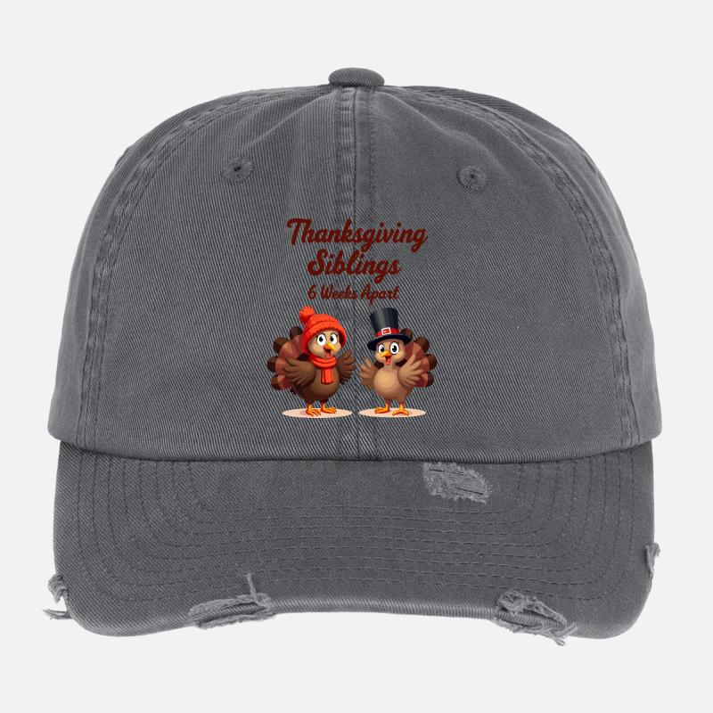 Thanksgiving Siblings Flexfit Vintage Destroyed Cap