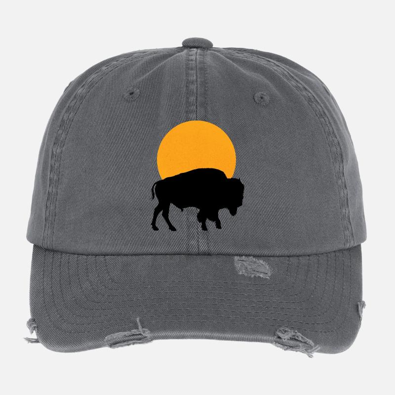 Silhouette bison Casquette vintage effet usé Flexfit