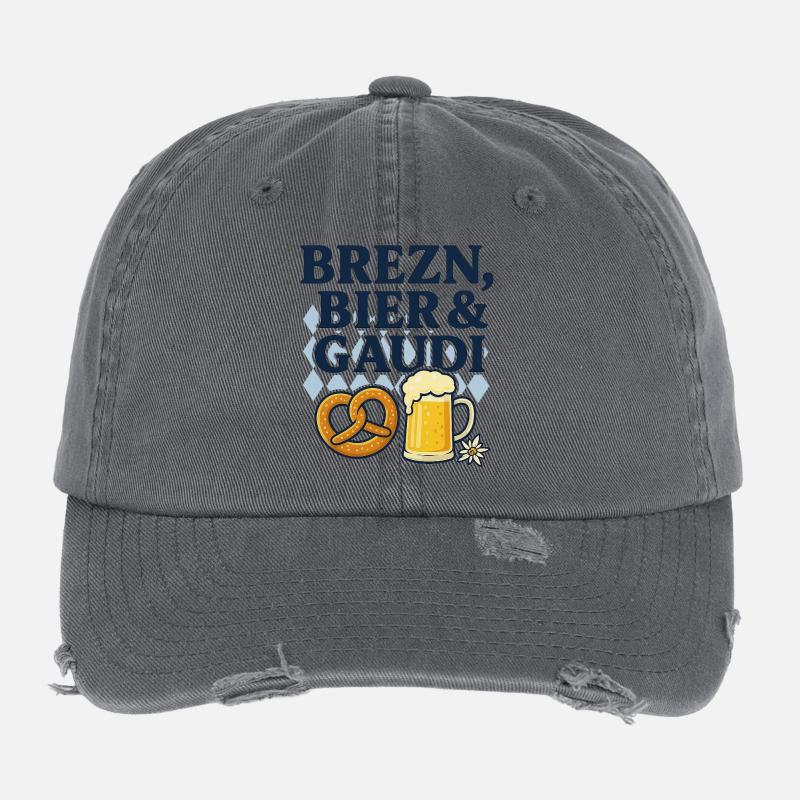 Bretzels, bière et plaisir Casquette vintage effet usé Flexfit