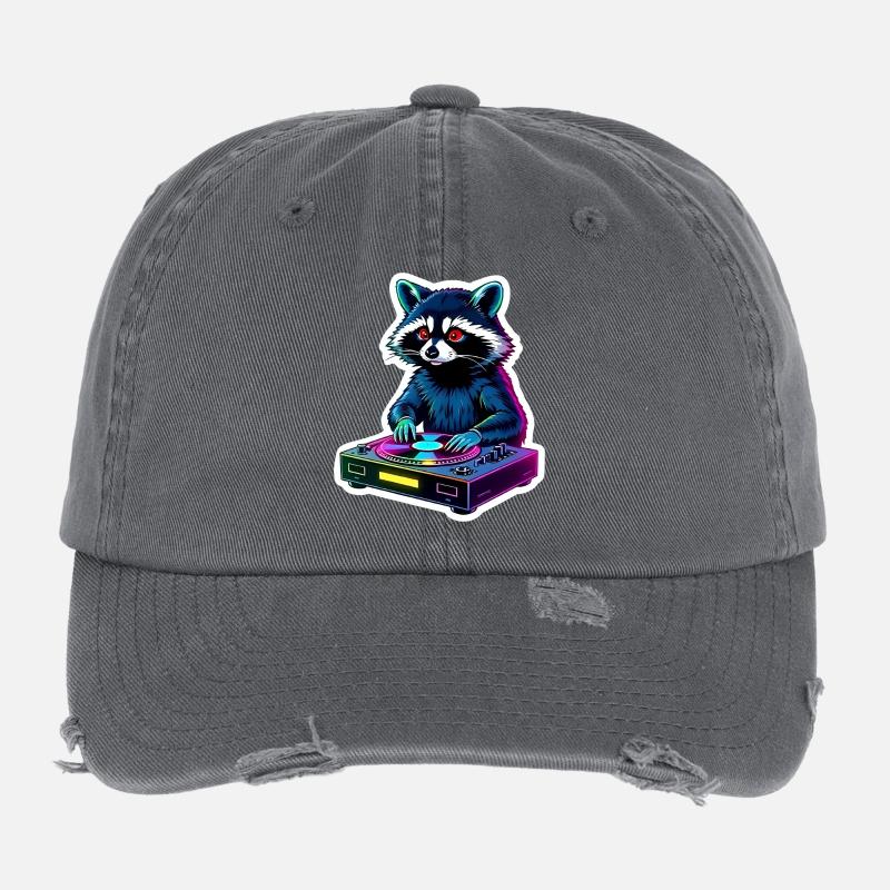 DJ Waschbär Retro Vibes Flexfit Vintage Destroyed Cap