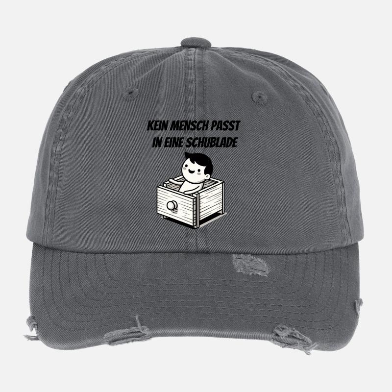 Kein Mensch passt in einer Schublade Flexfit Vintage Destroyed Cap