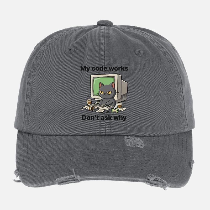 Mon code fonctionne Ne demandez pas pourquoi Casquette vintage effet usé Flexfit