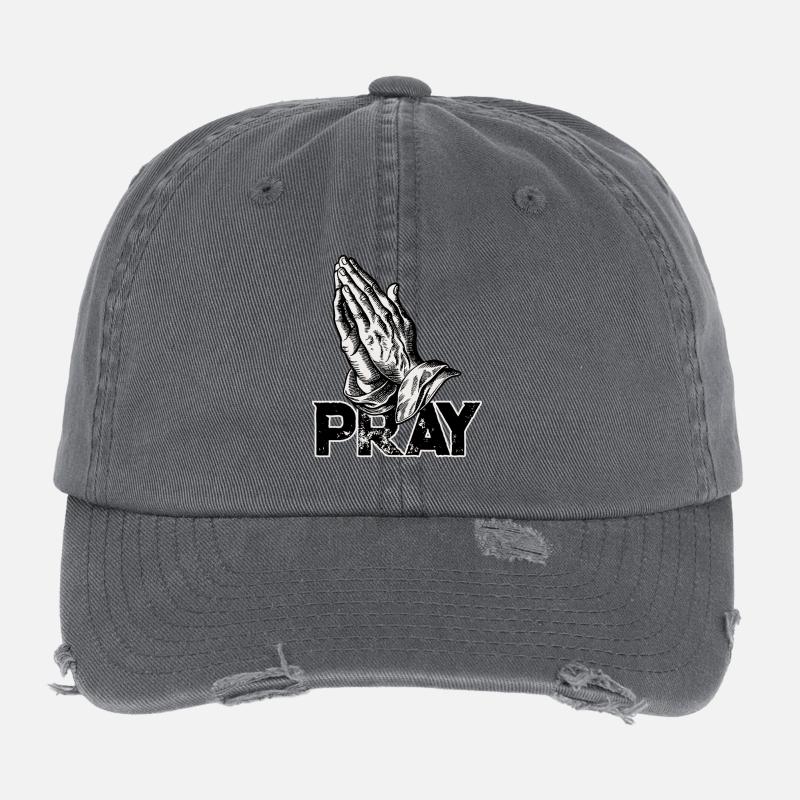 Praying Hands Pray Flexfit Vintage Destroyed Cap