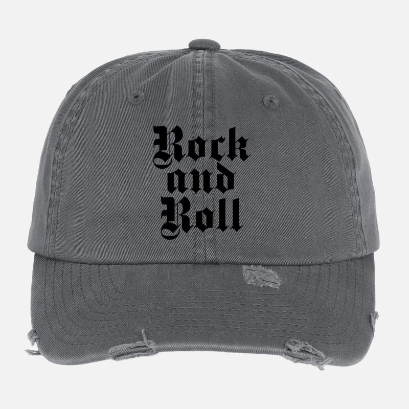 rock and roll gpthic logo design. Flexfit Vintage Destroyed Cap