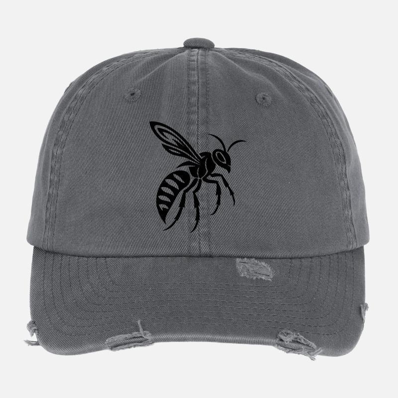 Guêpe abeille Casquette vintage effet usé Flexfit