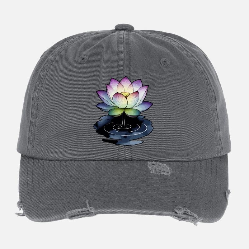 Lotus in puddle Flexfit Vintage Destroyed Cap