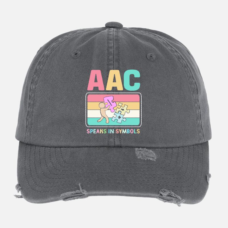 AAC Kommunikation SLP Gebärdensprache Flexfit Vintage Destroyed Cap