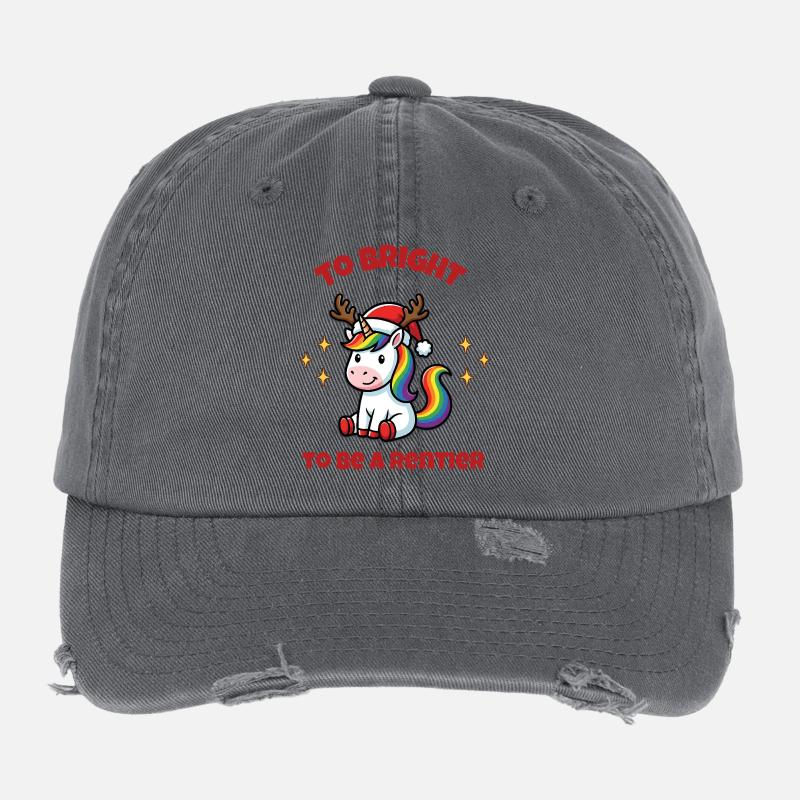 Fabuleuse licorne de Noël arc-en-ciel Casquette vintage effet usé Flexfit