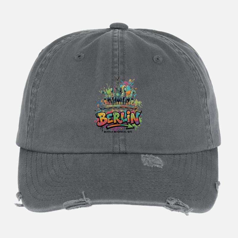 Quadriga Berlin – Hope above the goal - Flexfit Vintage Destroyed Cap - dark grey