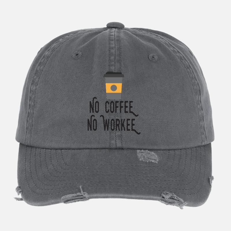 Kein Kaffee, kein Workee Flexfit Vintage Destroyed Cap