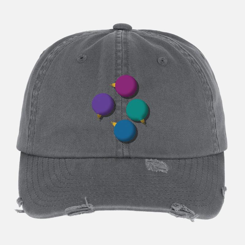 4 colourful Christmas baubles Flexfit Vintage Destroyed Cap
