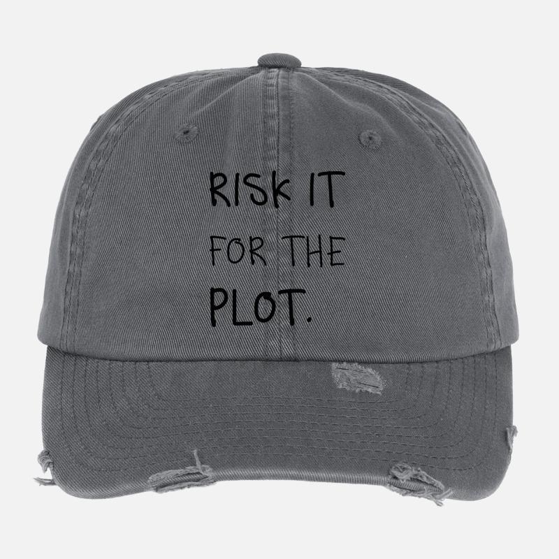 Risk It for the Plot – Handschrift Flexfit Vintage Destroyed Cap
