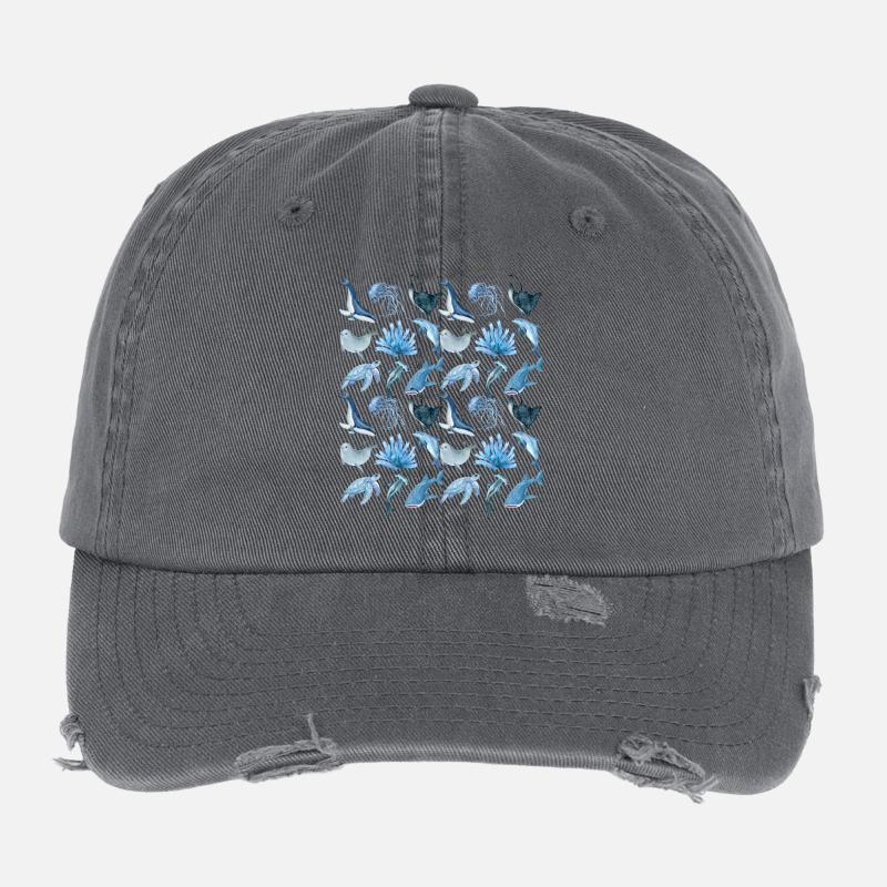 Ocean animals (big) Flexfit Vintage Destroyed Cap