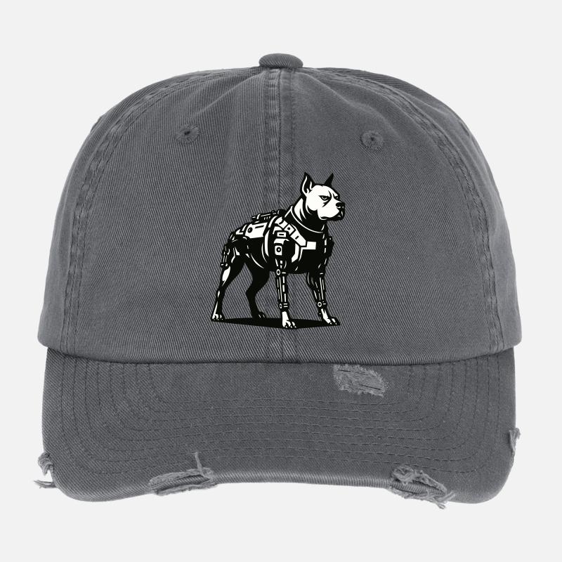 Cyborg Dog Flexfit Vintage Destroyed Cap