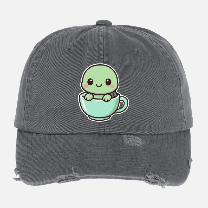 Cute Turtle - Kawaii Style Flexfit Vintage Destroyed Cap