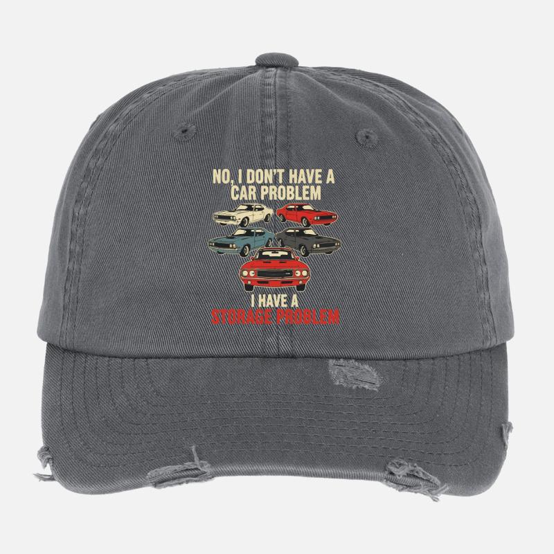 Storage Problem Car Meme Tee Flexfit Vintage Destroyed Cap