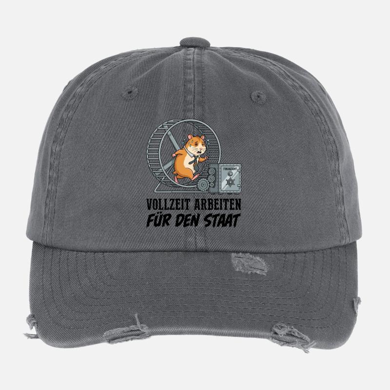 Travailler à temps plein pour l’État Casquette vintage effet usé Flexfit