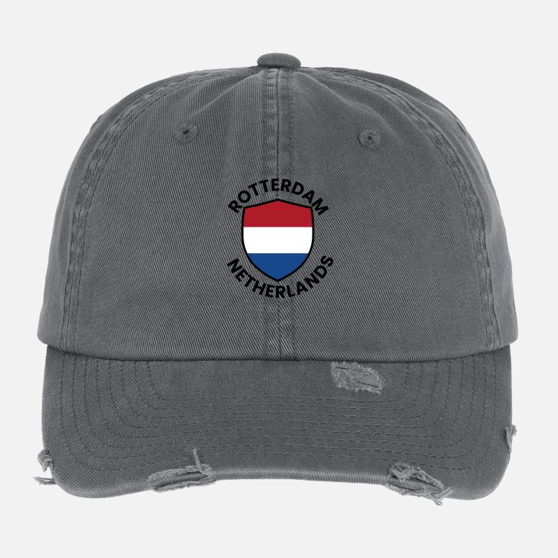 Rotterdam Shield Flag Flexfit Vintage Destroyed Cap
