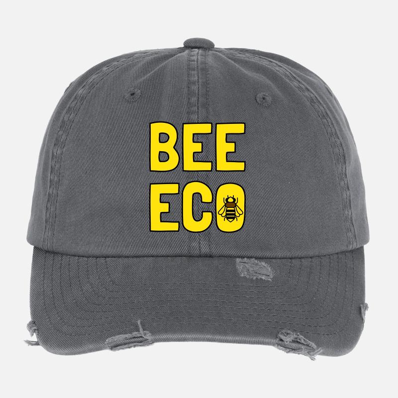 Bee Eco Bee Yellow Pollen Flexfit Vintage Destroyed Cap