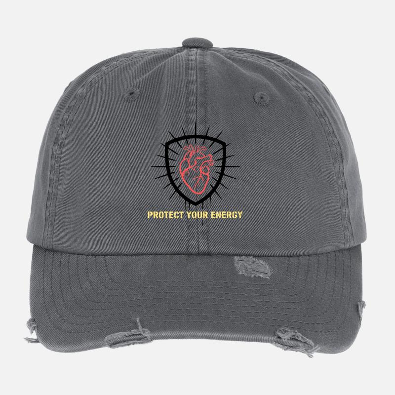Protect Energy Herz Schild Flexfit Vintage Destroyed Cap
