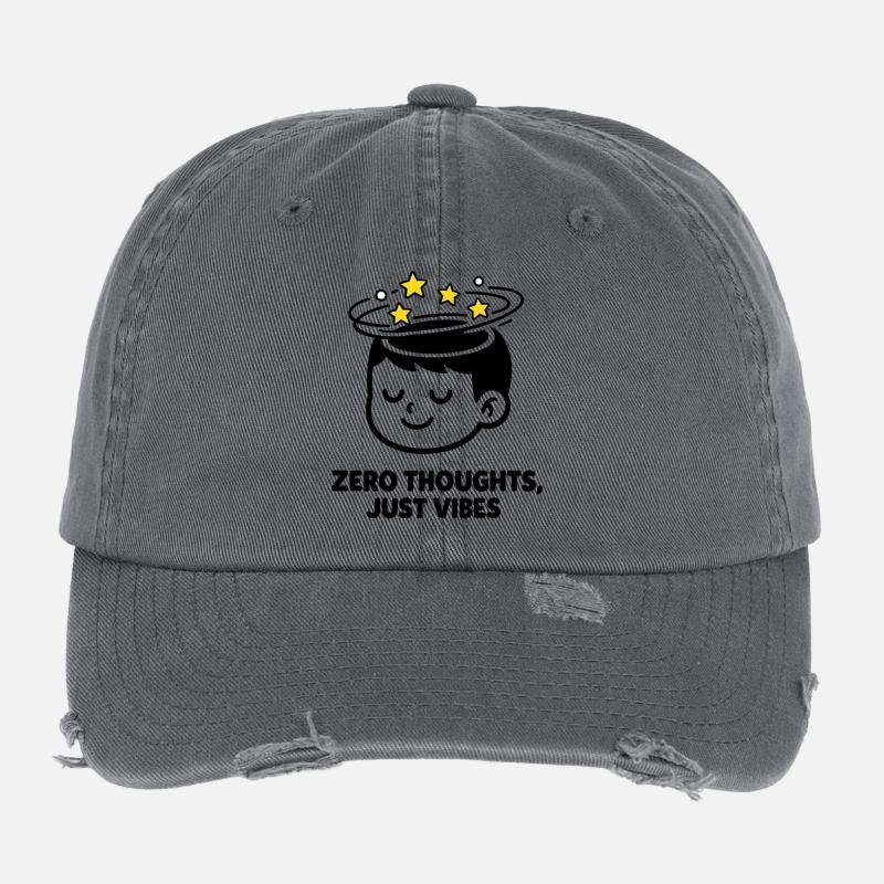 Zero Thoughts, Just Vibes Casquette vintage effet usé Flexfit