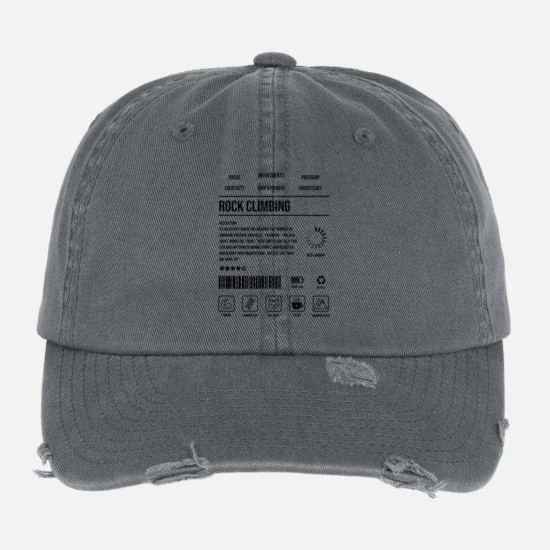 Rock Climbing Description Strength Indicator Icon Flexfit Vintage Destroyed Cap