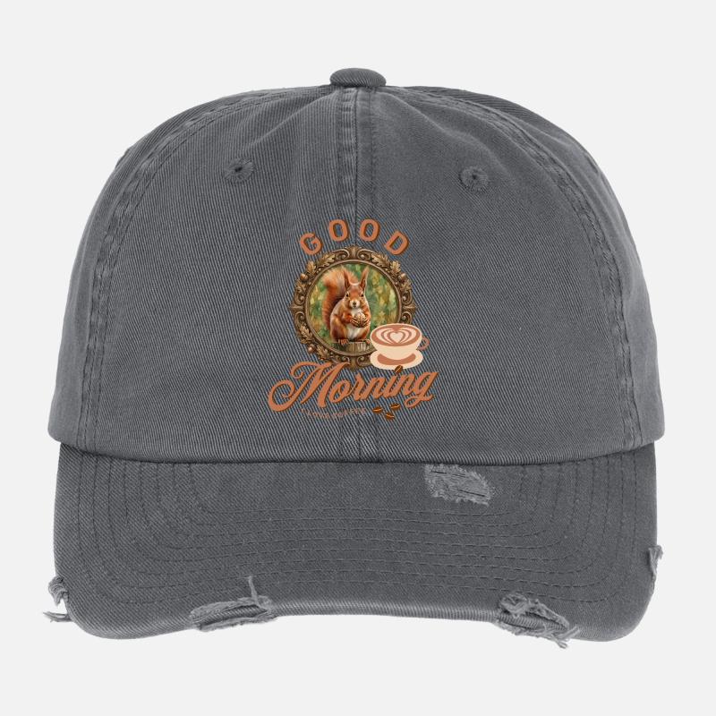 Morgenkaffee mit Eichhörnchen Flexfit Vintage Destroyed Cap