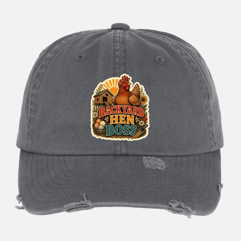 BACKYARD HEN Flexfit Vintage Destroyed Cap