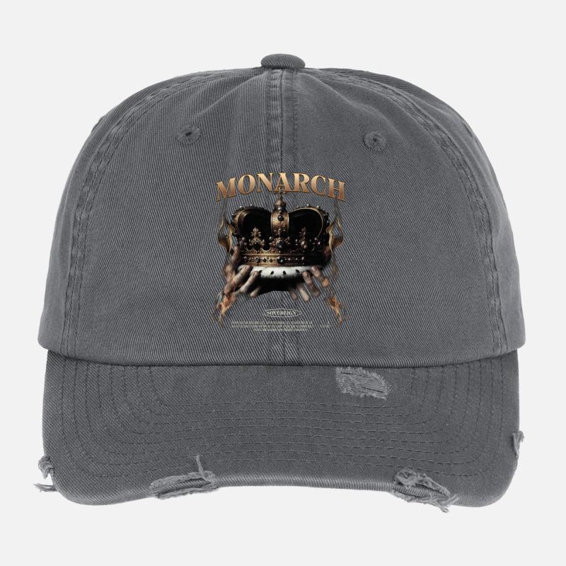 Monarch Crown Dark Flames Flexfit Vintage Destroyed Cap