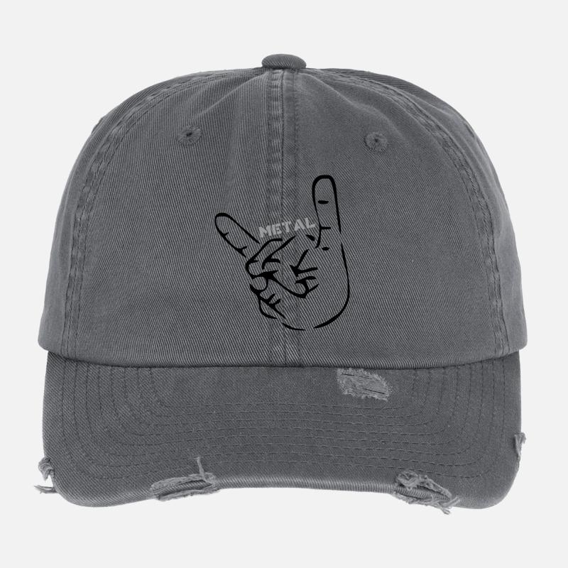 Heavy Metal Pommesgabel Flexfit Vintage Destroyed Cap