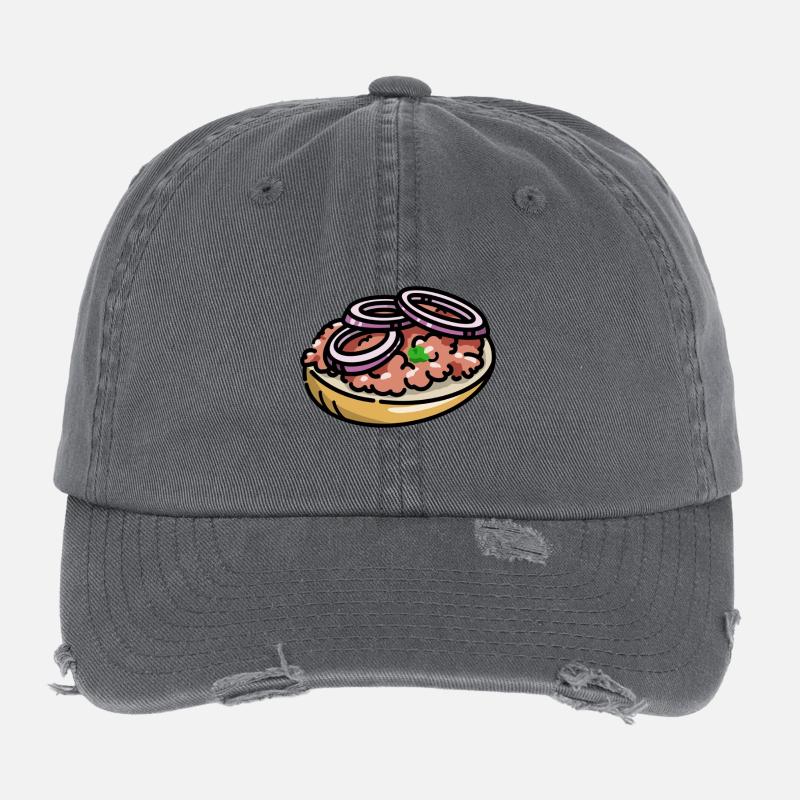 Mettbrötchen Mett Casquette vintage effet usé Flexfit