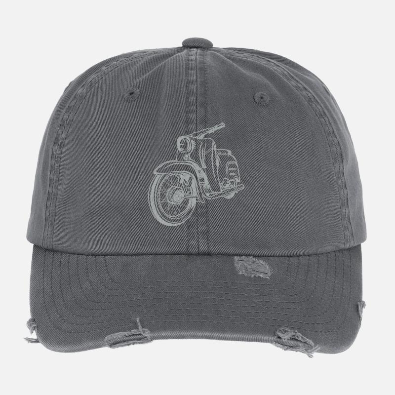 Simson Schwalbe KR51 Vintage Lineart Silhouette Flexfit Vintage Destroyed Cap