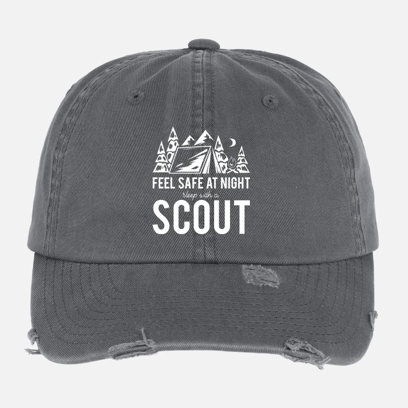 Scout, Scout, Wolfling, Rover, Gift Flexfit Vintage Destroyed Cap