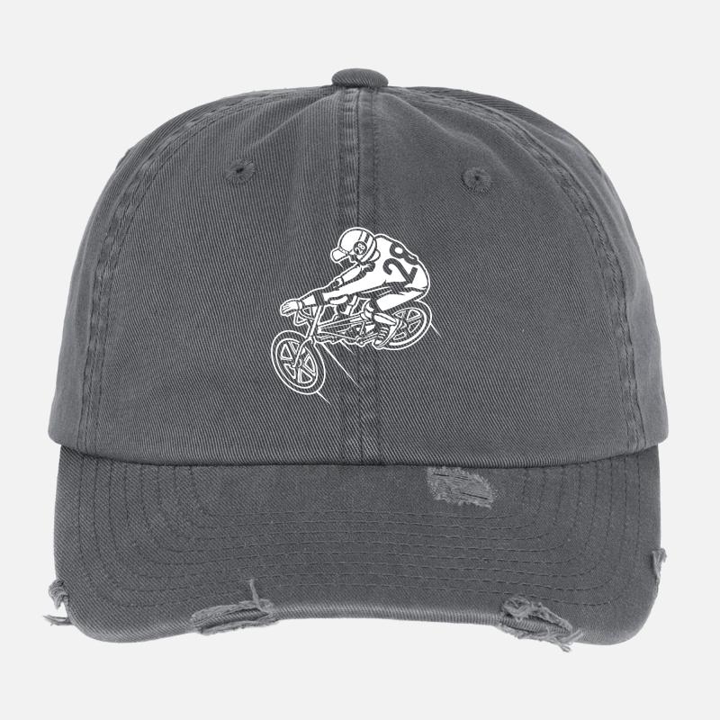 BMX Vélo / 01_weiß Casquette vintage effet usé Flexfit