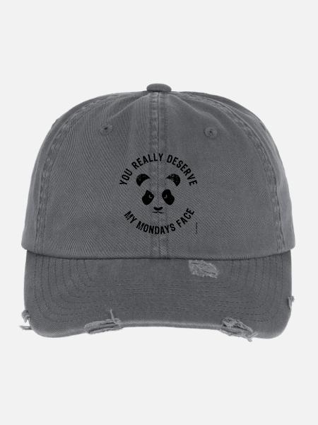 Visage du lundi - Casquette vintage effet usé Flexfit - charbon - Devant