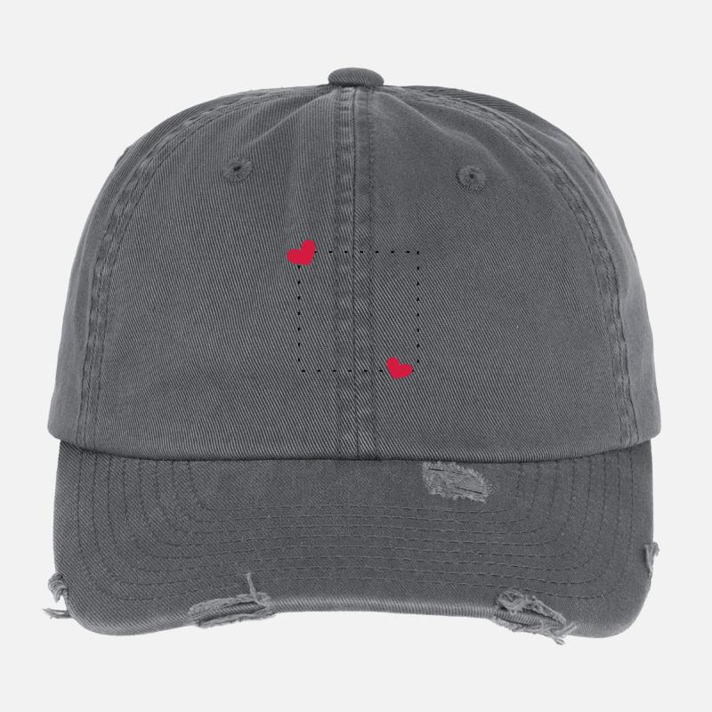 Heart frame ornament line Flexfit Vintage Destroyed Cap