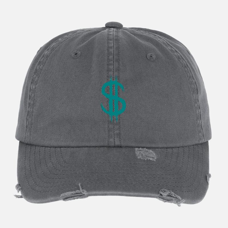 Dollarzeichen Dollar Zeichen Geld Bürste Geschenk Flexfit Vintage Destroyed Cap