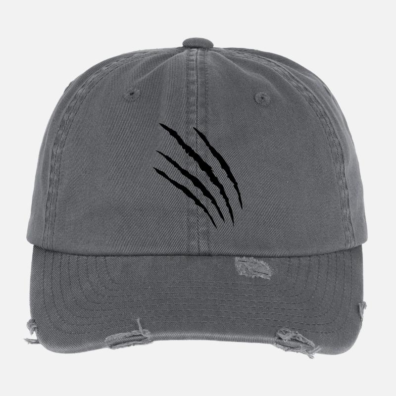 kratzer tatze klaue claws pfote Flexfit Vintage Destroyed Cap