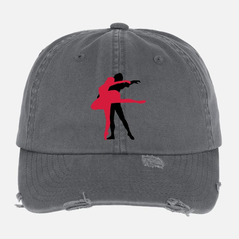 Vector Ballet dancer Silhouette Flexfit Vintage Destroyed Cap