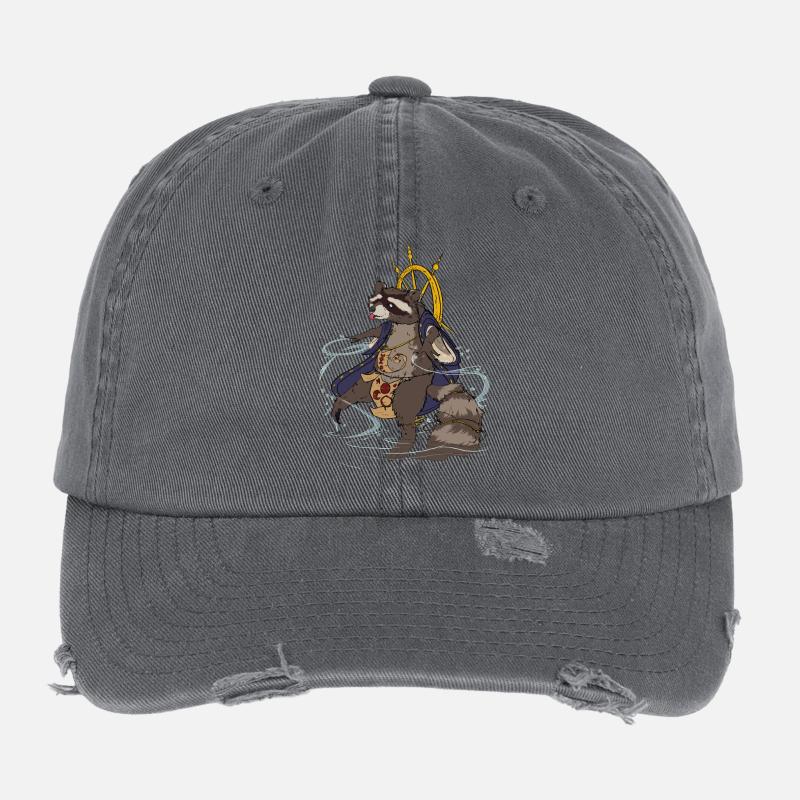 Waschbär Zauberer - Flexfit Vintage Destroyed Cap - Dunkelgrau