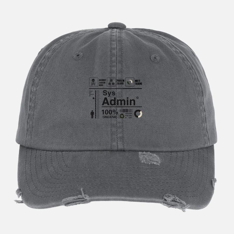 Sys Admin Pingouin Ordinateur Nerd pc Platine cpu ner Casquette vintage effet usé Flexfit
