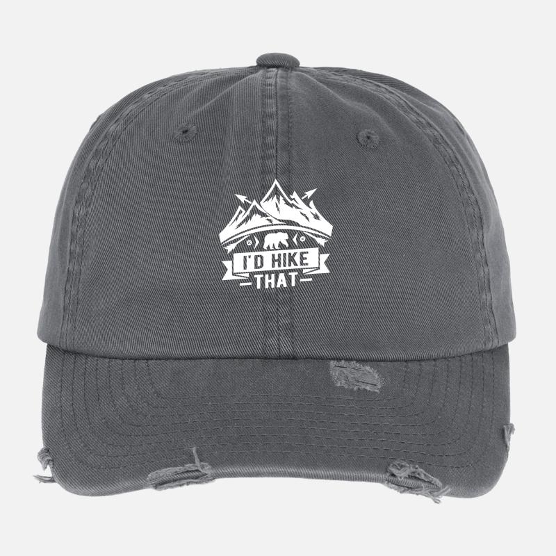 I'd hike that - mountain climber hiker bear Casquette vintage effet usé Flexfit