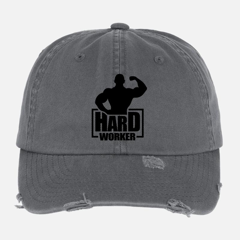 hard_worker_f1 Flexfit Vintage Destroyed Cap